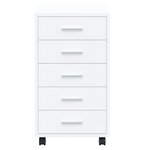vidaXL Armoire à tiroirs avec roulettes Blanc brillant Bois ingénierie
