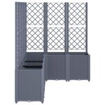vidaXL Jardinière avec treillis gris 160x120x140 cm PP