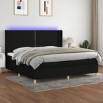 vidaXL Sommier à lattes de lit matelas et LED Noir 200x200 cm Tissu