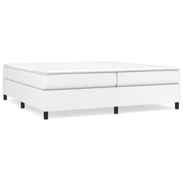 vidaXL Sommier à lattes de lit avec matelas Blanc 200x200cm Similicuir