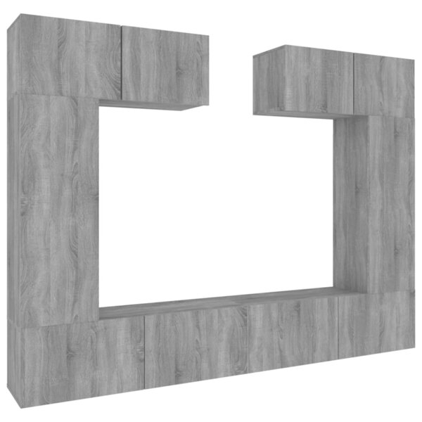 vidaXL Ensemble de meubles TV 6 Pièces Sonoma gris Bois d'ingénierie