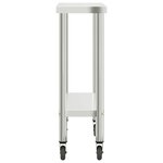 vidaXL Table de travail de cuisine avec roues 110x30x85 cm inox