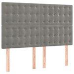 vidaXL Sommier à lattes de lit et matelas Gris clair 140x200cm Velours