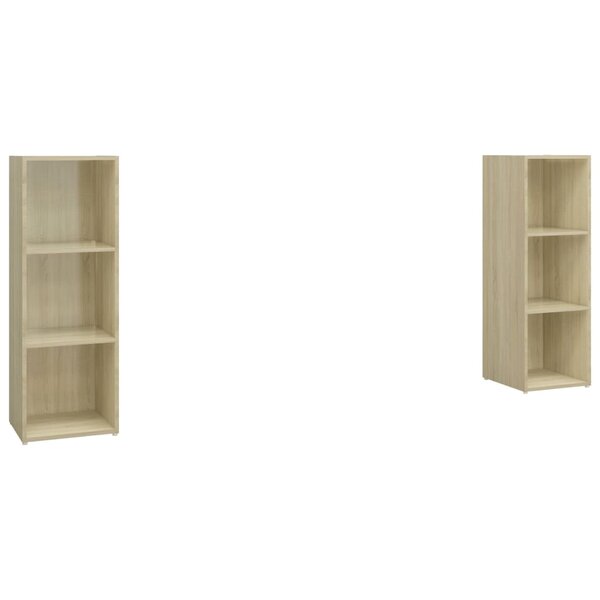 vidaXL Meubles TV 2 Pièces Chêne sonoma 107x35x37 cm Bois d'ingénierie