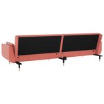 vidaXL Canapé-lit à 2 places avec deux oreillers Rose Velours