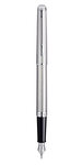Waterman hemisphere stylo plume  acier inoxydable  plume fine  encre bleue  coffret cadeau