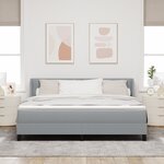 Lit Box Spring vidaXL avec Matelas Gris Clair 180x200 cm Tissu