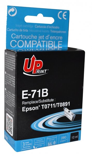 Uprint Cartouche Encre Noir Compatible avec EPSON T0711 XL DX4000 DX5000 DX6000 DX7400 DX8400 DX9400F S20 S21 SX100 SX105 SX110 SX200 SX210 SX215 SX400 SX410 SX510W SX600FW BX300F B40W BX600FW