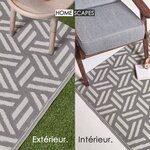 Tapis extérieur terrasse réversible - Tapis de jardin imperméable et résistant UV - Luna - Gris- 150x240 cm - HOMESCAPES