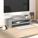vidaXL Support de moniteur Sonoma gris 42x24x13 cm Bois d'ingénierie