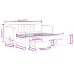 vidaXL Lit de jour avec gigogne et tiroirs sans matelas rose 80x200 cm