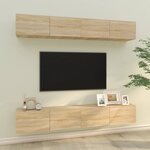 vidaXL Meubles TV muraux 4 Pièces chêne sonoma 100x30x30 cm
