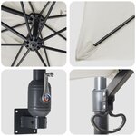 vidaXL Parasol de Patio Sable Polyester  Aluminium Grand Pliable