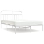 vidaXL Cadre de lit métal sans matelas et tête de lit blanc 140x200 cm
