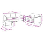 vidaXL Ensemble de canapés 3 Pièces coussins gris foncé tissu