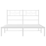 vidaXL Cadre de lit métal avec tête de lit blanc 140x190 cm