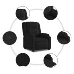 vidaXL Fauteuil inclinable Noir Tissu