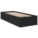 vidaXL Cadre de lit noir 90x200 cm bois d'ingénierie