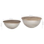 vidaXL Ensemble de 2 tables basses Forme de bol Bois manguier massif