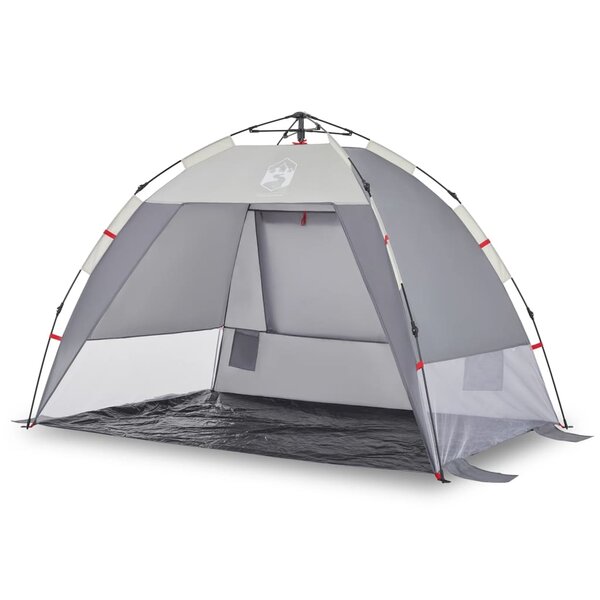 vidaXL Tente de plage 2 personnes gris libération rapide imperméable