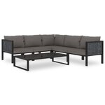 Salon de jardin meuble d'extérieur ensemble de mobilier 6 pièces avec coussins résine tressée anthracite 02_0016852