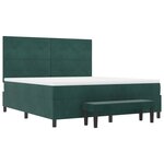 vidaXL Lit à Ressorts avec Matelas & Banc Vert Foncé 180x200 cm Velours