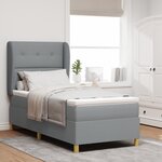 vidaXL Matelas à Sommier avec Matelas Gris clair 80x200 cm Tissu