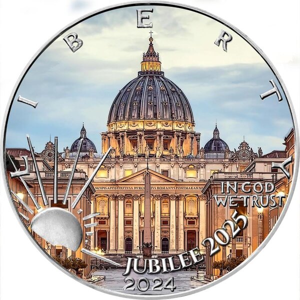 Pièce de monnaie en Argent 1 Dollar g 31.1 (1 oz) Millésime 2024 Jubilee 2025 PILGRIMS OF HOPE
