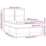 vidaXL Sommier à lattes de lit avec matelas Gris clair 140x190cm Tissu