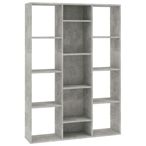 vidaXL Séparateur de pièce/Bibliothèque Gris béton Bois d’ingénierie