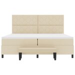 vidaXL Lit à ressorts avec matelas et banc crème 200x200 cm en tissu