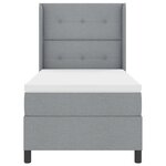 vidaXL Lit à Ressorts avec Matelas & Lumière LED Gris Clair 90x200 cm Tissu