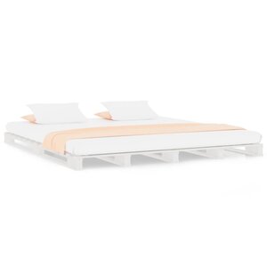 vidaXL Lit de palette blanc 140x200 cm bois de pin massif