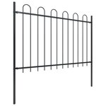 vidaXL Clôture de jardin avec dessus en cerceau Acier 3 4 x 1 2 m Noir
