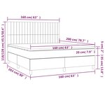 vidaXL Sommier à lattes de lit avec matelas Taupe 160x200 cm Tissu