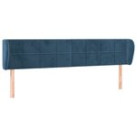 vidaXL Tête de lit avec oreilles Bleu foncé 163x23x78/88 cm Velours