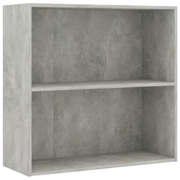 vidaXL Bibliothèque à 2 niveaux Gris béton 80x30x76 5 cm Aggloméré