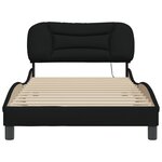 vidaXL Cadre de lit avec LED sans matelas noir 100x200 cm tissu