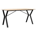 vidaXL Table à manger cadre en Y 160x80x75 cm bois de pin massif acier