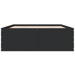 vidaXL Cadre de lit noir 135x190 cm bois d'ingénierie