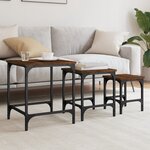 vidaXL Tables basses gigognes 3 Pièces chêne marron bois d'ingénierie