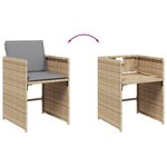 vidaXL Ensemble à manger de jardin coussins 7 Pièces mélange beige rotin