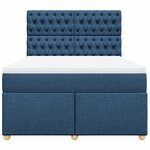 vidaXL Sommier à lattes de lit avec matelas Bleu 160x200 cm Tissu