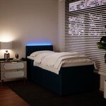 vidaXL Sommier à lattes de lit avec matelas bleu 100x200 cm