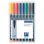 Stylo feutre permanent staedtler lumocolor 'dry safe' couleurs assorties 0 6 mm - pochette de 8
