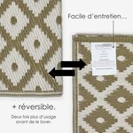 Tapis extérieur terrasse réversible - Tapis de jardin imperméable et résistant UV - May - Gris - 75x200 cm - HOMESCAPES