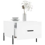 vidaXL Table basse blanc brillant 50x50x40 cm bois d'ingénierie