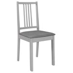 vidaXL Chaises à manger avec coussins lot de 6 gris bois solide