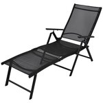 vidaXL Chaise longue pliable Aluminium Noir