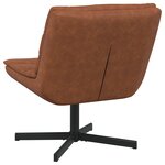 vidaXL Chaise d'appoint Marron Simili cuir  Métal Taille moyenne